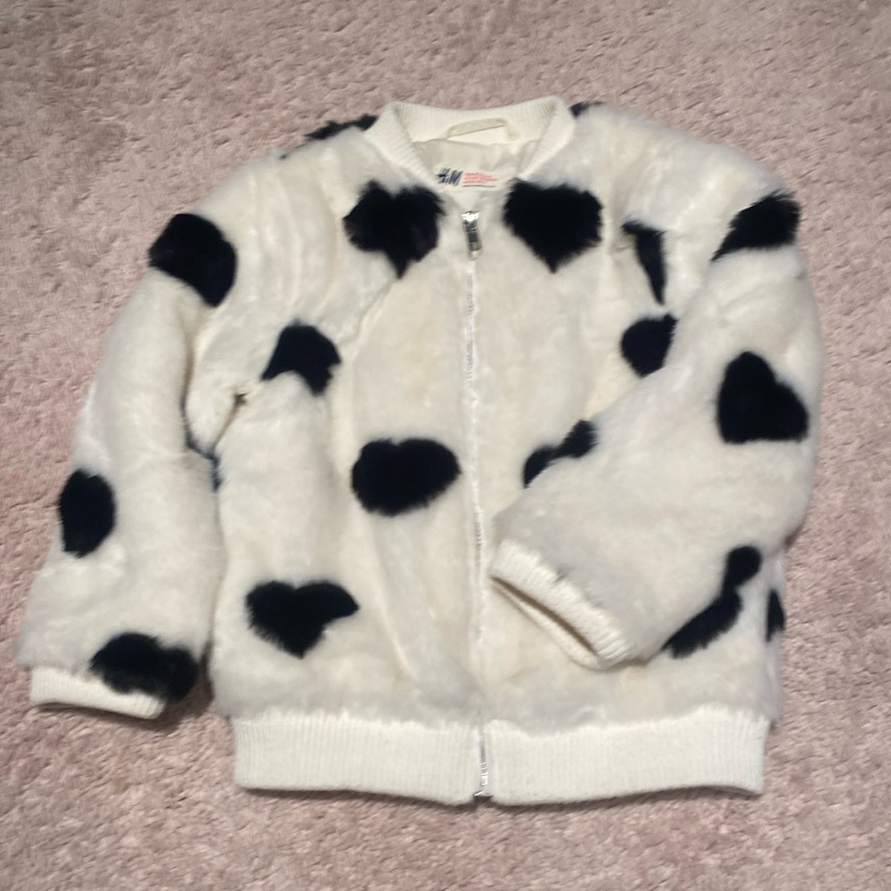 H&M | Black & White Jacket, Heart Derail, 2-3 Years